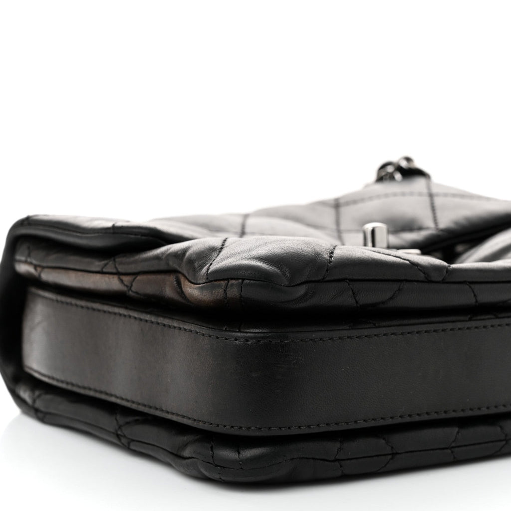 Lambskin Quilted Mini Chanel 3 Flap Black