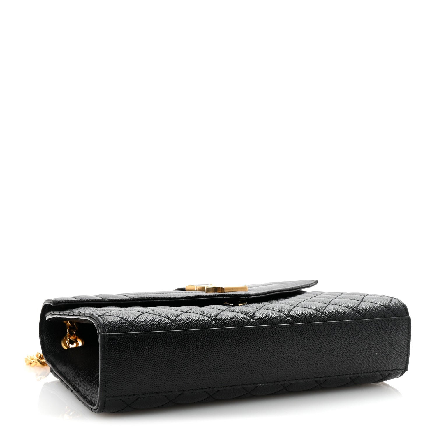 Grain De Poudre Textured Mixed Matelasse Triquilt Medium Monogram Satchel Black