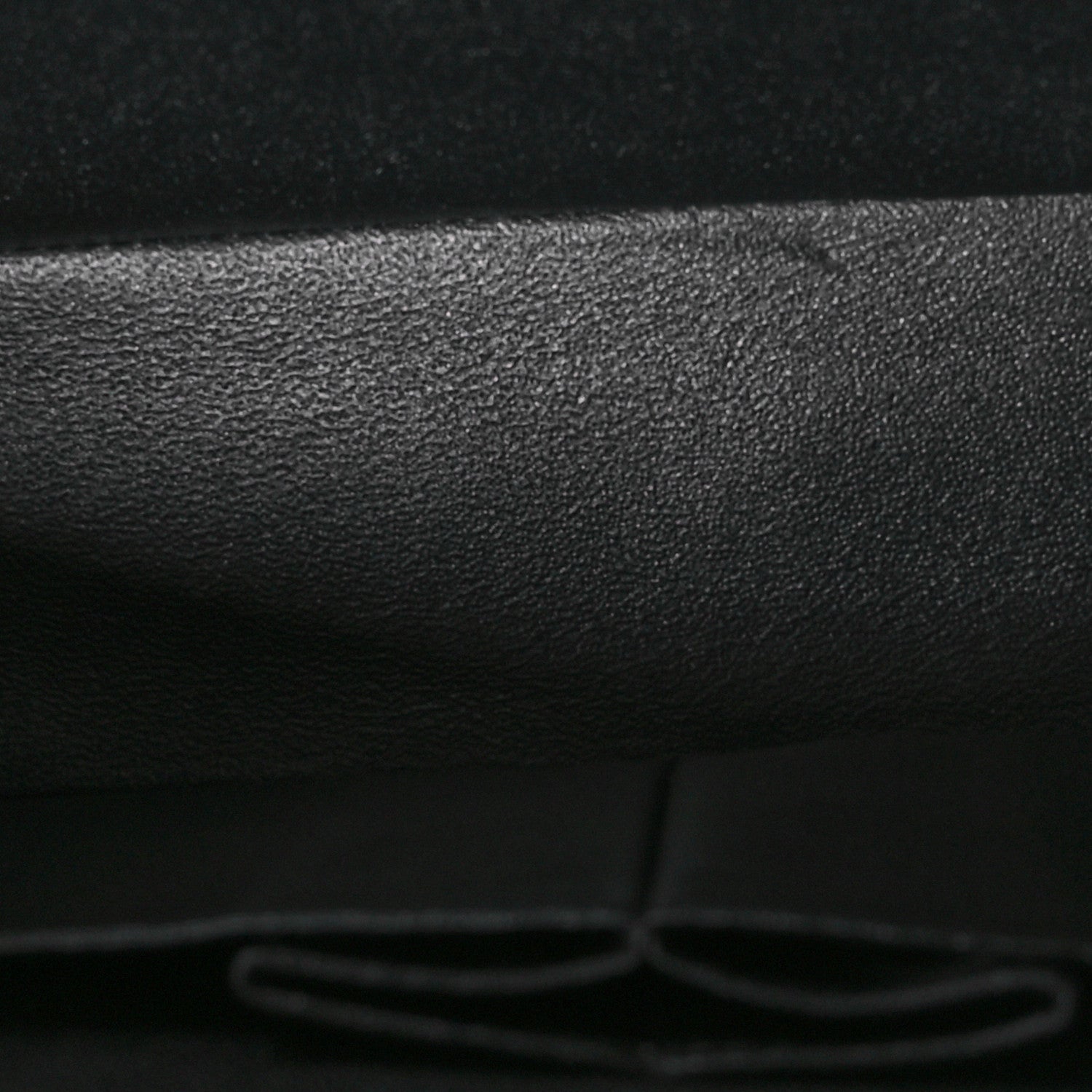 Shiny Crumpled Calfskin Quilted Small Double Flap So Black