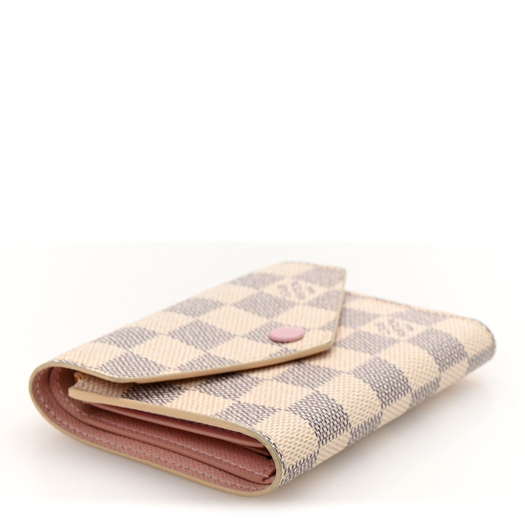 Damier Azur Victorine Wallet Rose Ballerine