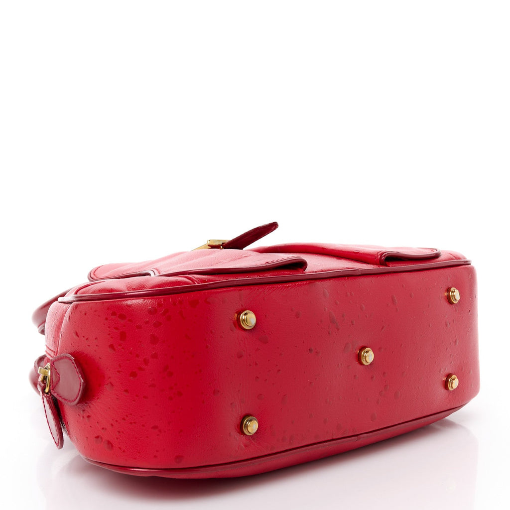 Calfskin Raindrop Saddle Bowler Red