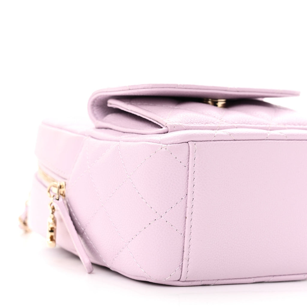 Caviar Quilted CC Mini Classic Backpack Light Purple
