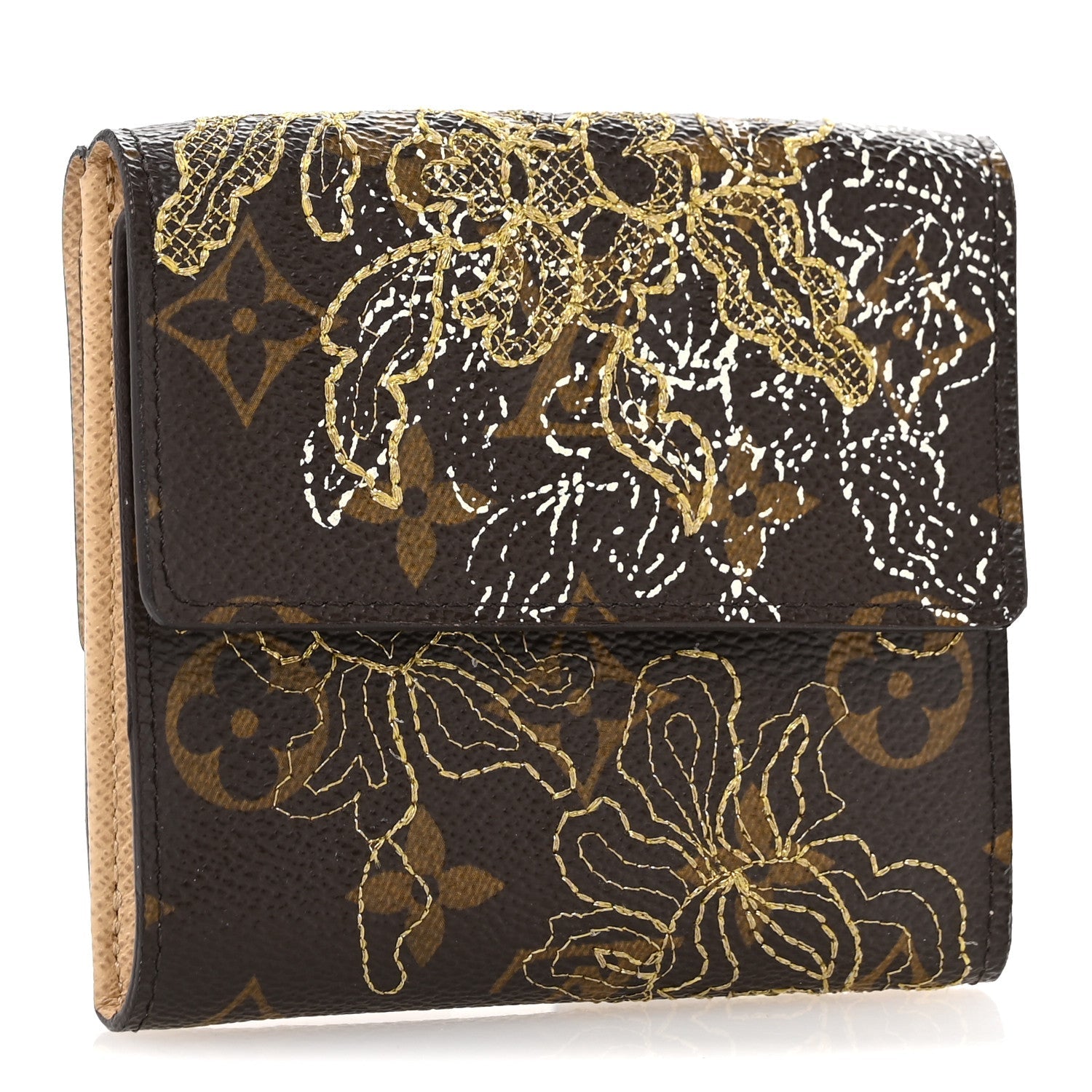 Monogram Dentelle Elise Wallet Gold