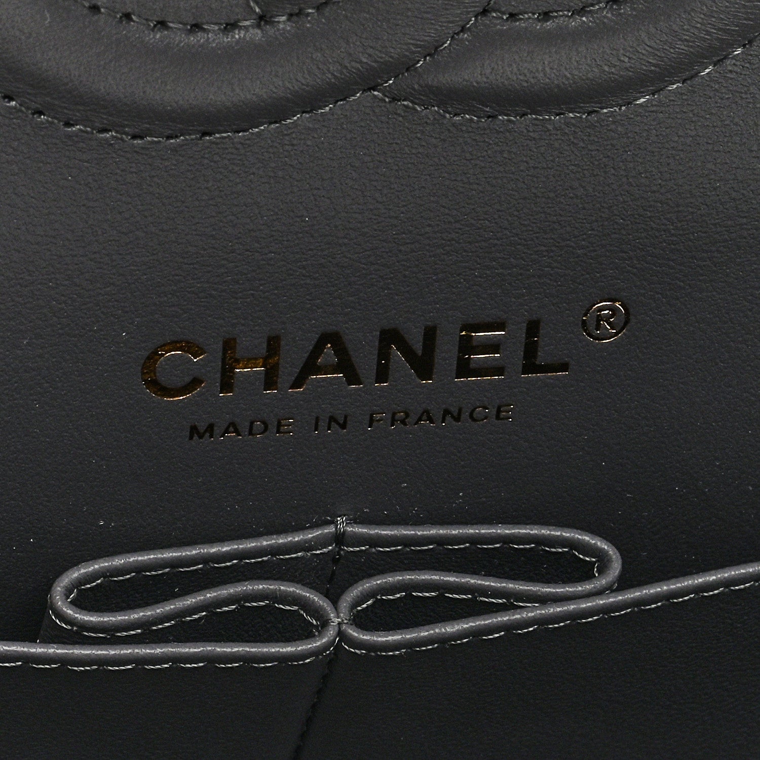 Caviar Quilted Medium Double Flap Dark Grey