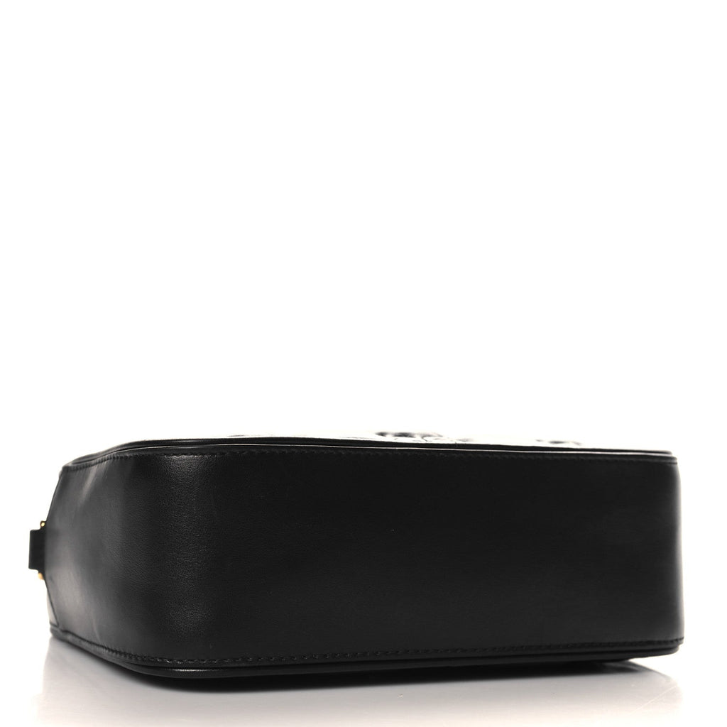 Calfskin GG Matelasse Shoulder Bag Black Natural