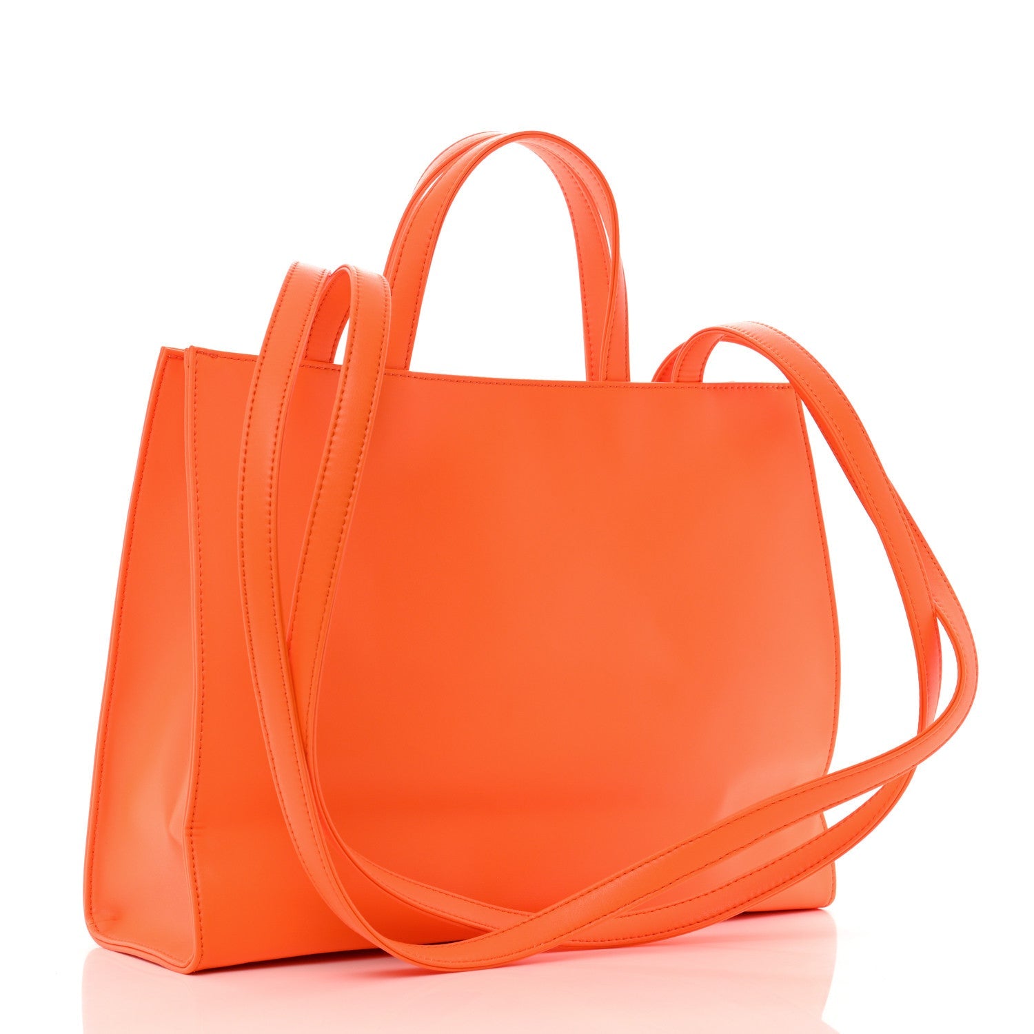 Vegan Leather Medium Shopping Bag Orange