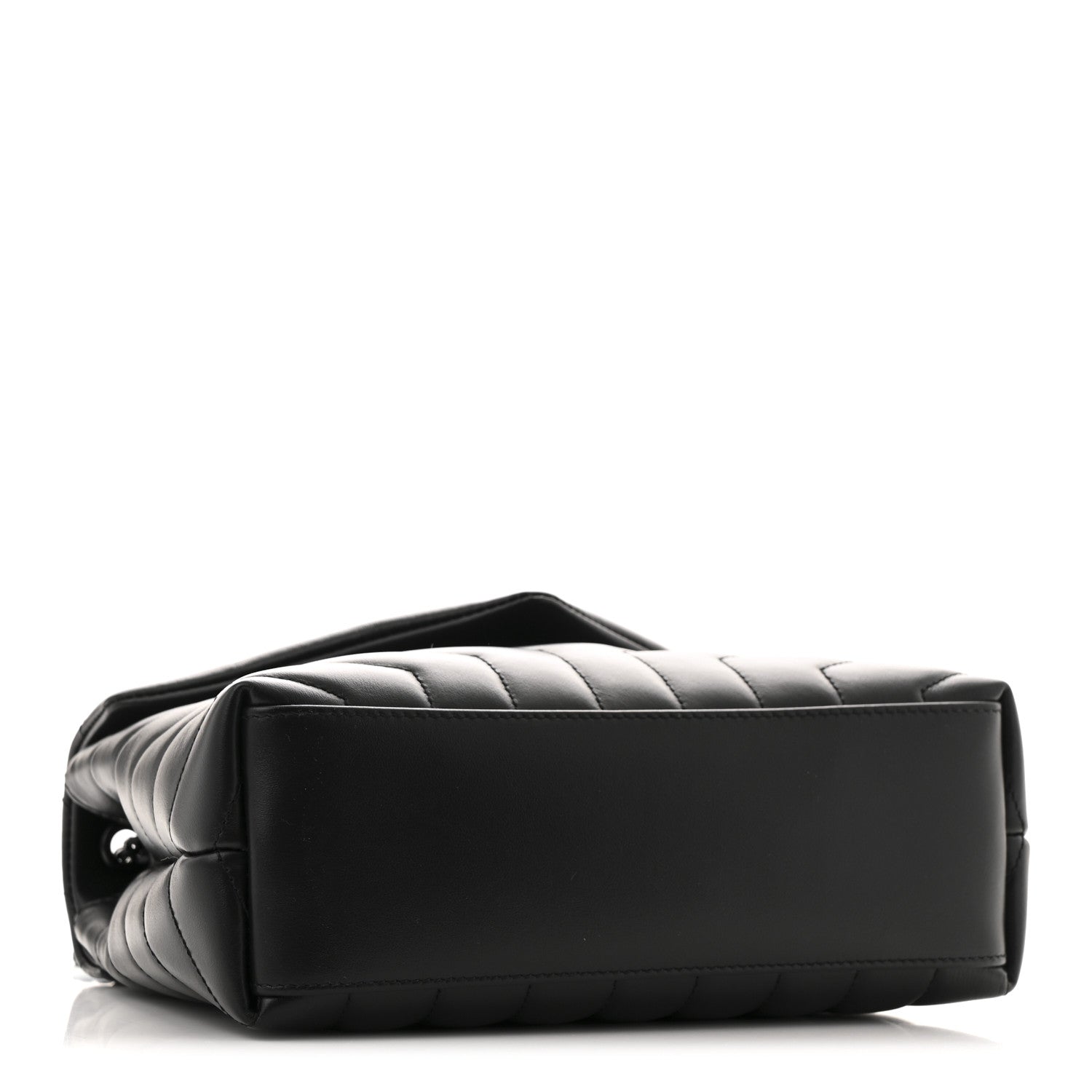 Calfskin Y Quilted Monogram Monochrome Small Loulou Chain Satchel Black