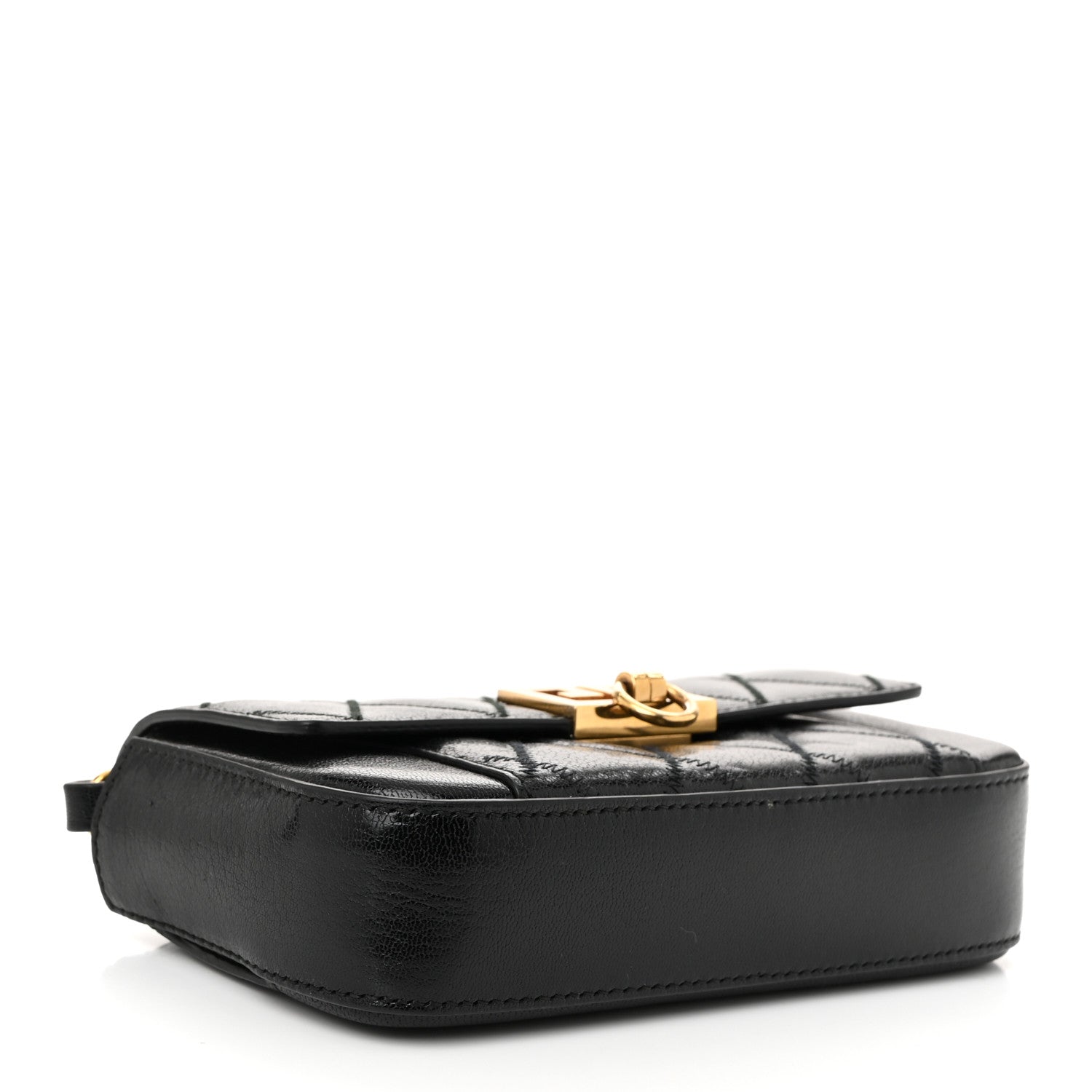 Goatskin Quilted GV3 Mini Pocket Convertible Bag Black