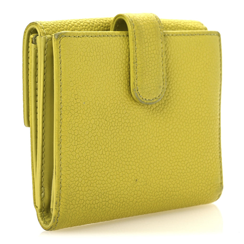 Caviar Timeless CC Compact French Wallet Yellow