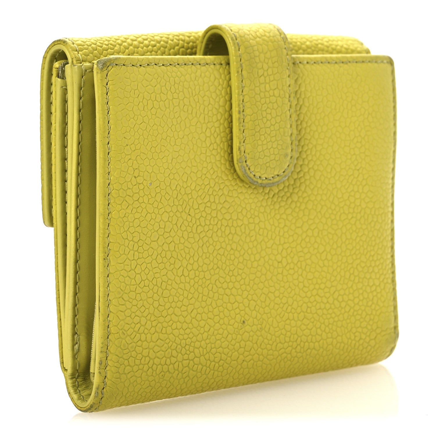 Caviar Timeless CC Compact French Wallet Yellow