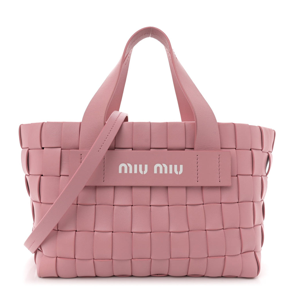 Nappa Intreccio Woven Tote Rosa