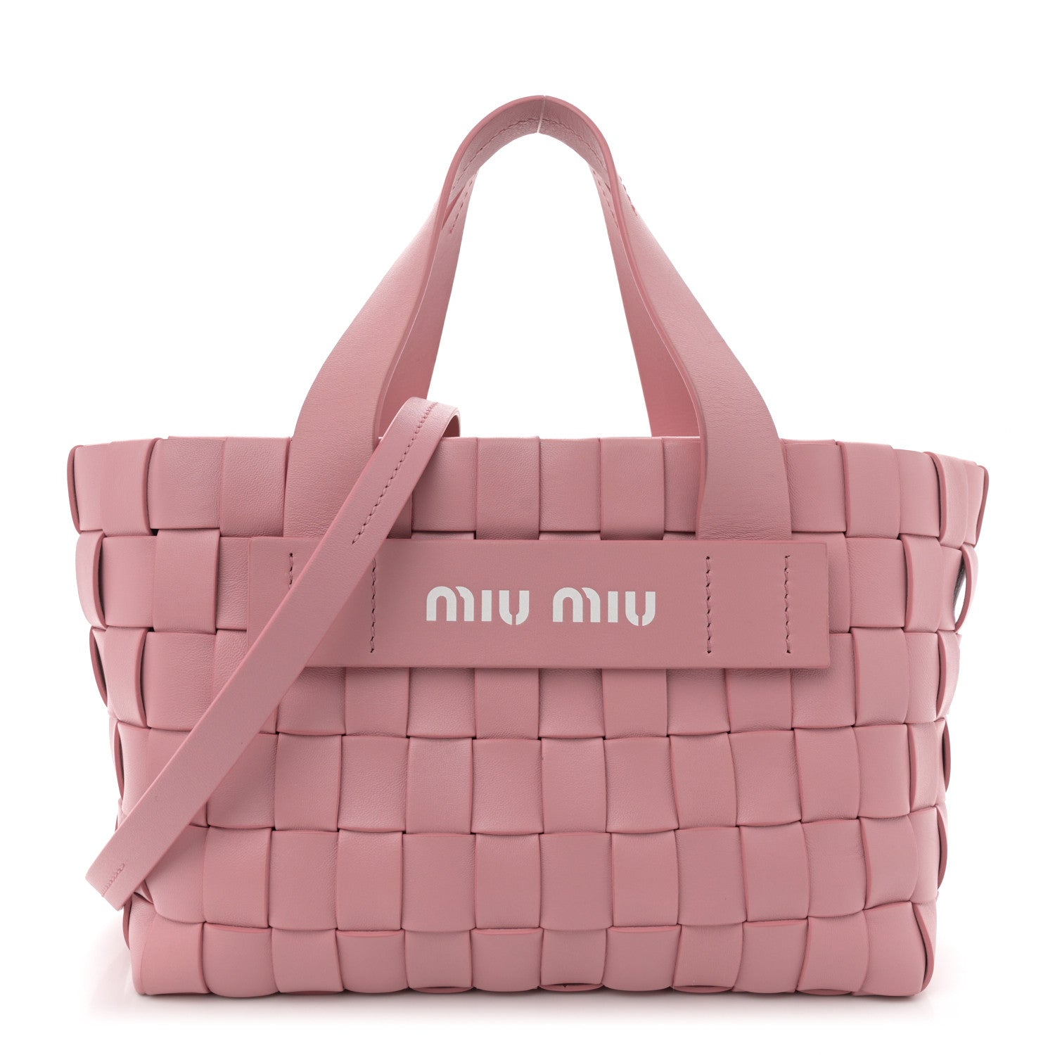 Nappa Intreccio Woven Tote Rosa