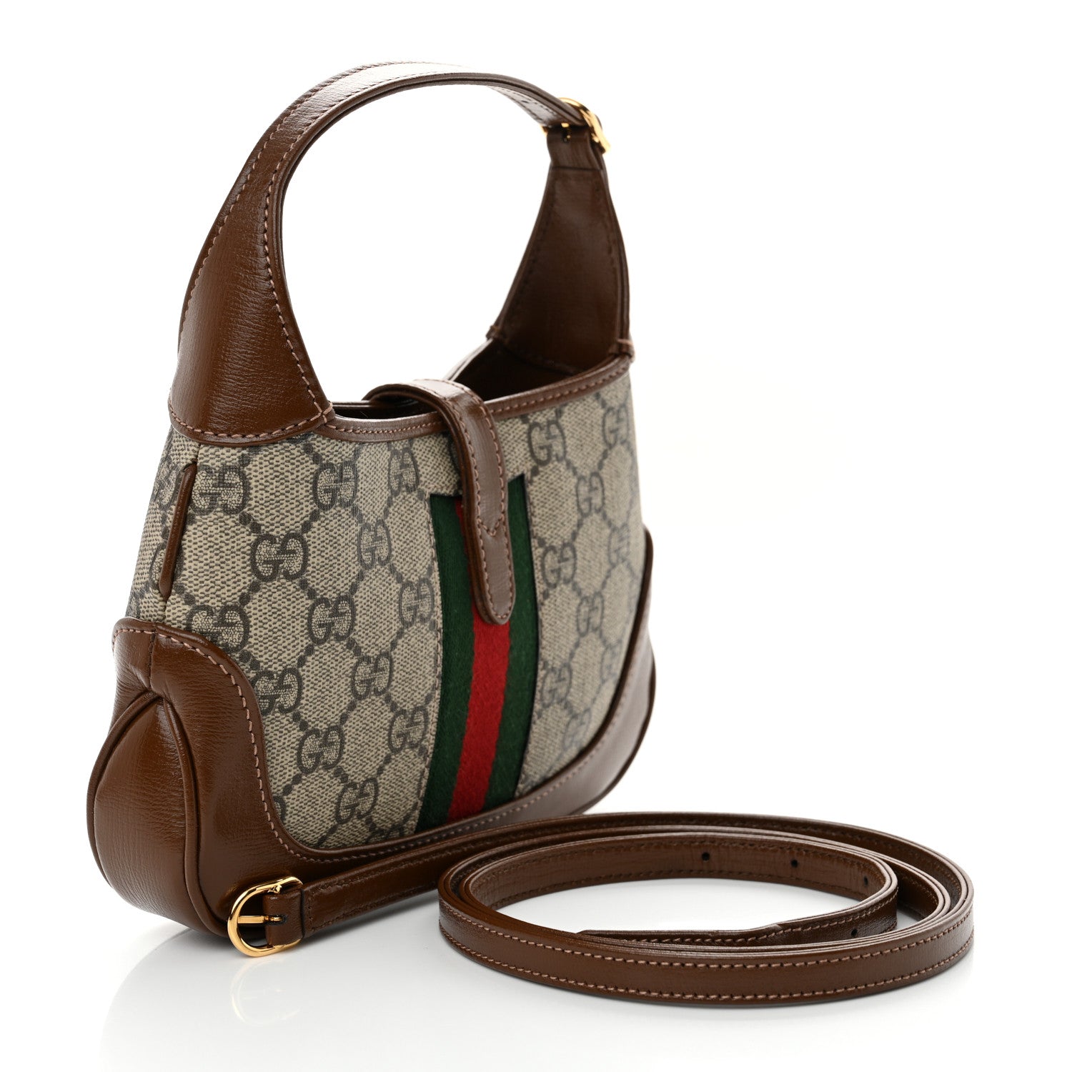 Supreme Monogram Azalea Calfskin Web Mini Jackie 1961 Hobo Beige Ebony Brown Sugar