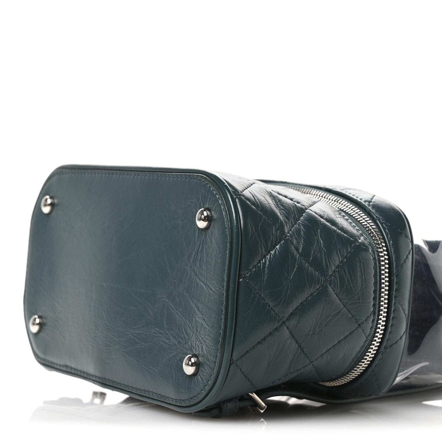 Crumpled Calfskin PVC Quilted Backpack Green