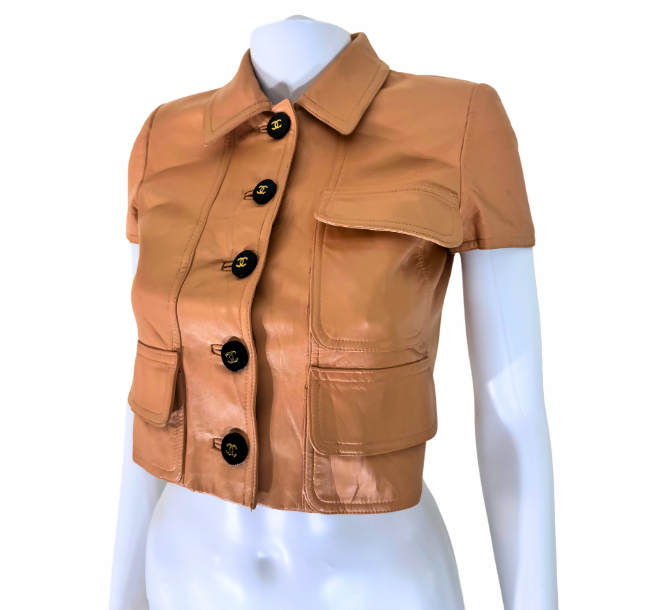 Chanel Vintage 95P Beige Cropped Jacket