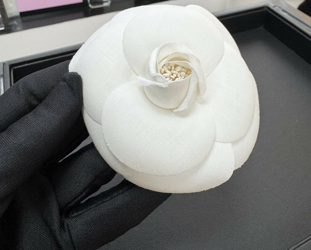 Chanel Vintage 1981-85 Silky White Camellia Brooch
