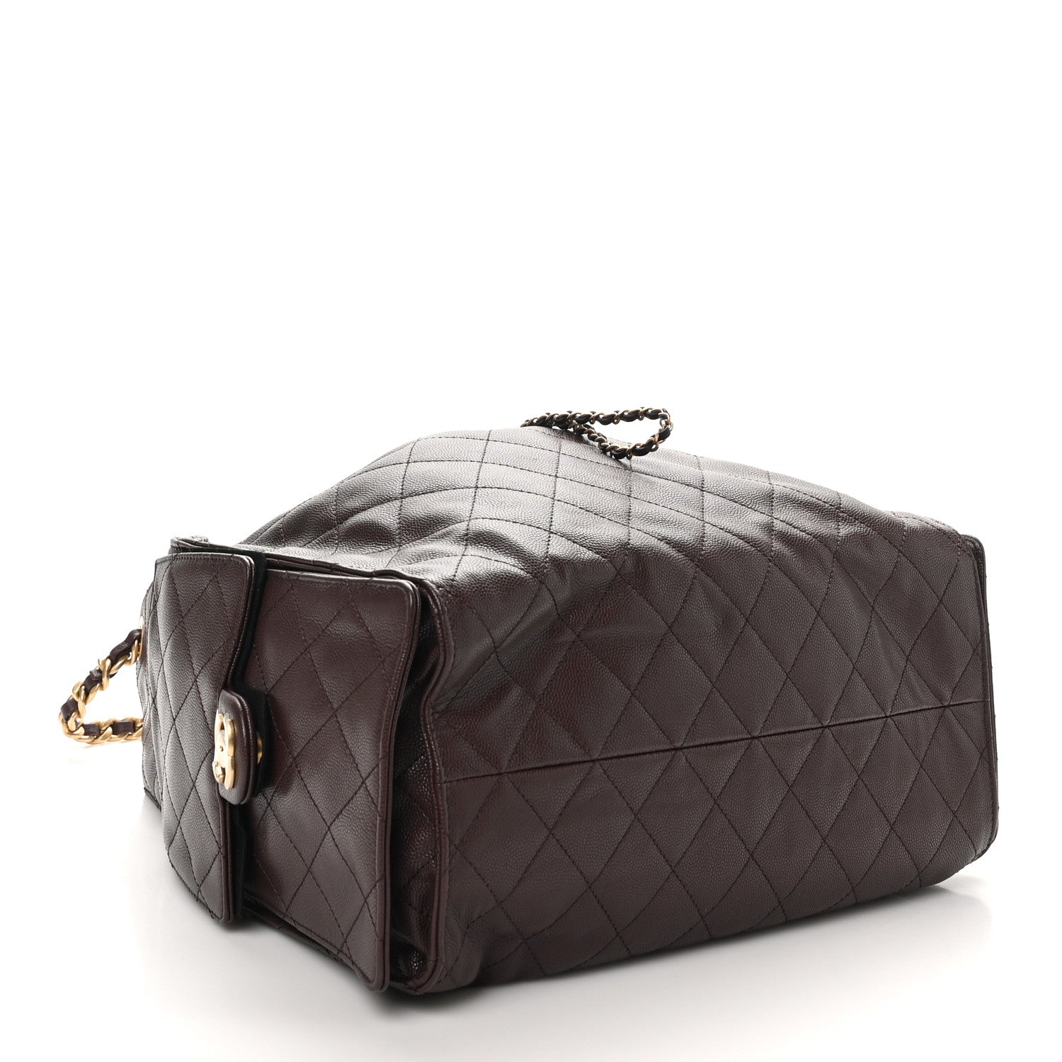 Caviar Quilted Medium Chanel 25 Handbag Dark Brown
