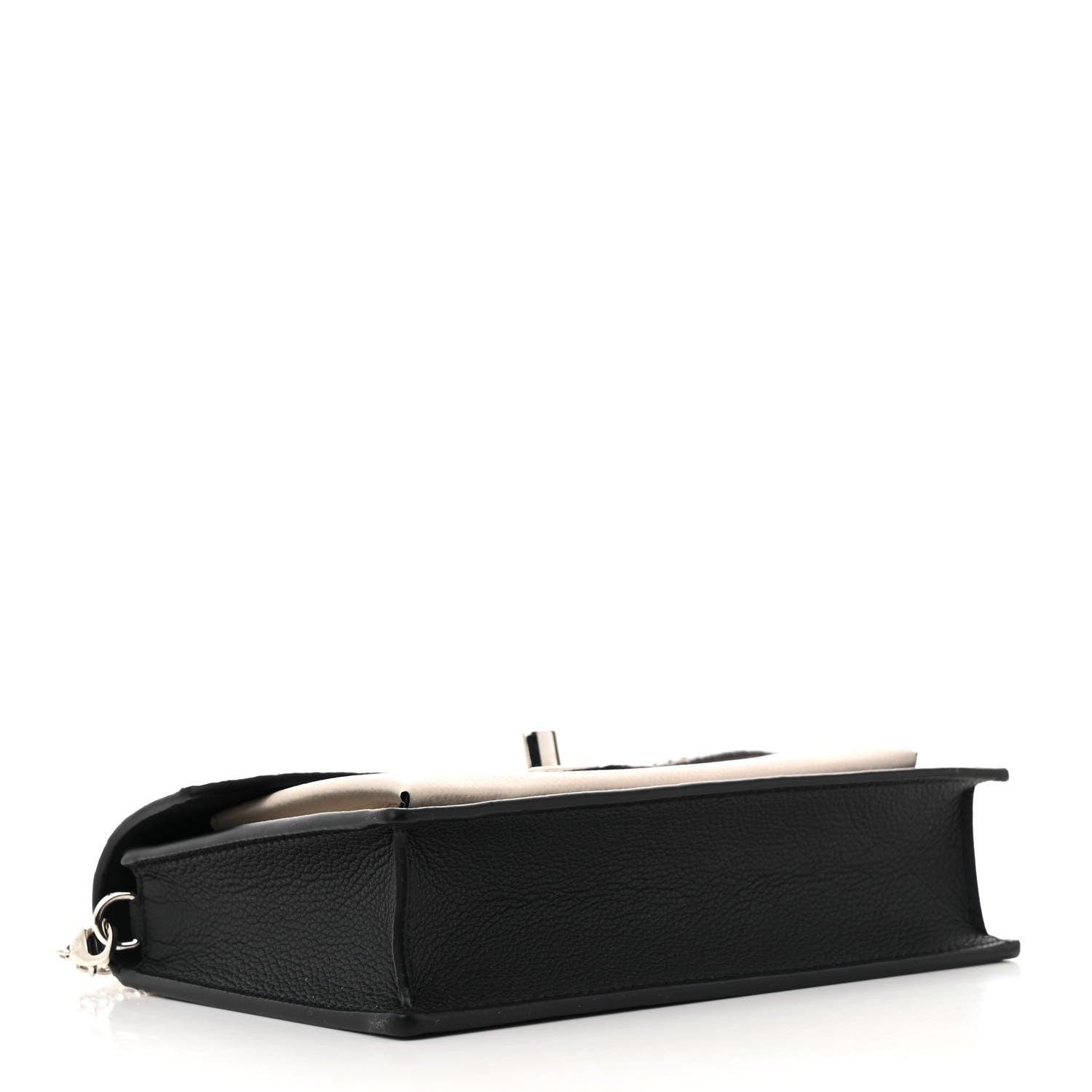 Soft Calfskin Snakeskin My Lockme Chain Bag Pochette Black