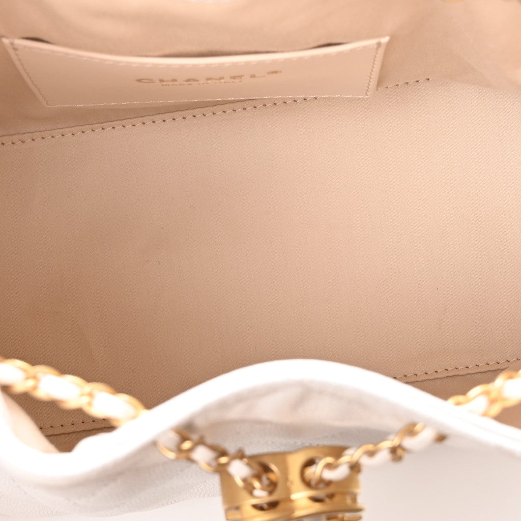 Caviar Quilted Small Chanel 25 Handbag White