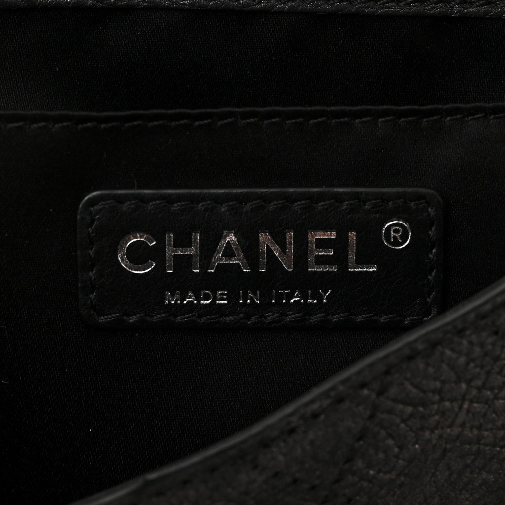 Calfskin Coco Twin Large Flap Black