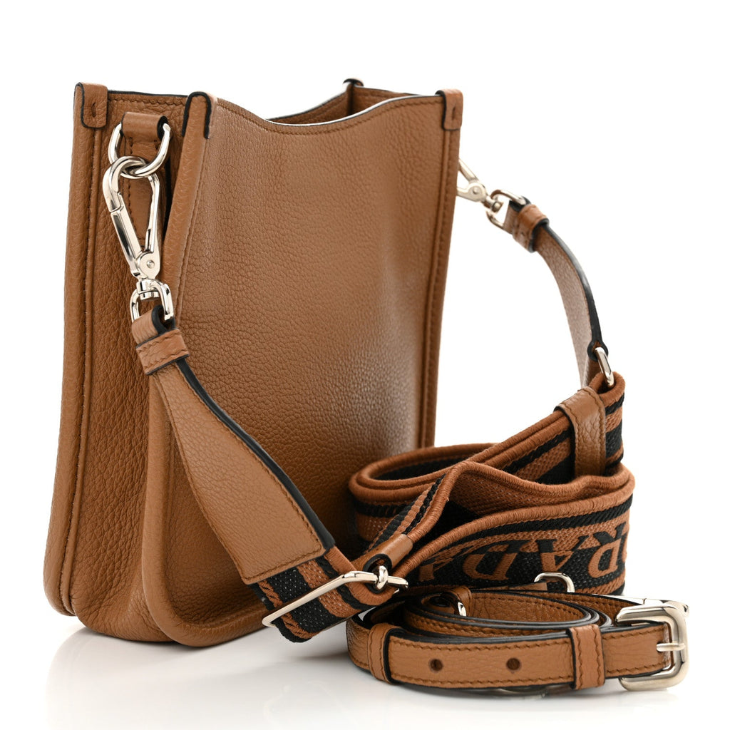 Vitello Daino Soft Mini Hobo Messenger Bag Caramel
