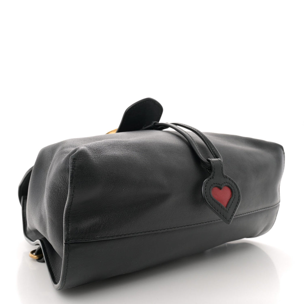 Calfskin Web GG Marmont Flap Chain Backpack Black