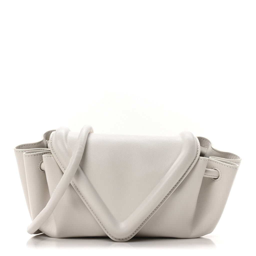 Lambskin Small Beak Triangle Flap Shoulder Bag Chalk