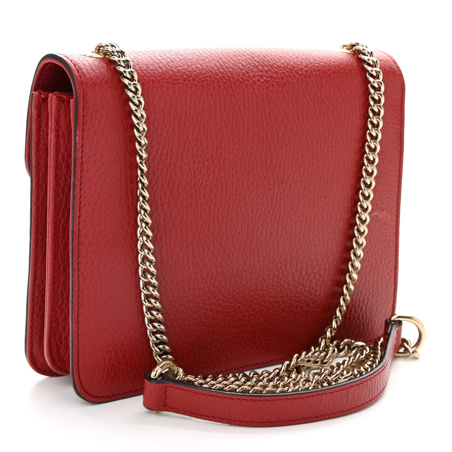 Dollar Calfskin Small Interlocking G Shoulder Bag Red