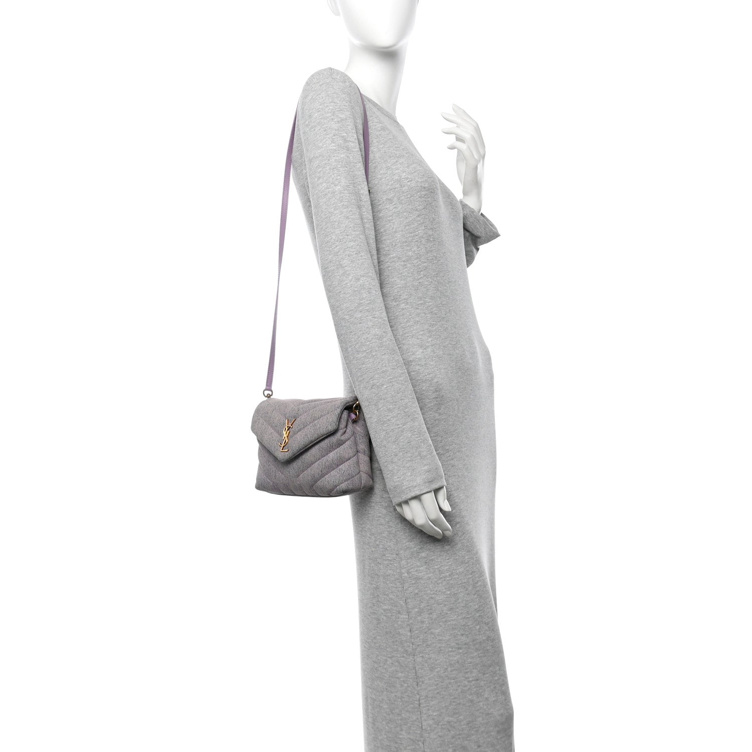 Denim Y Quilted Monogram Toy Loulou Crossbody Bag Bleached Lilac