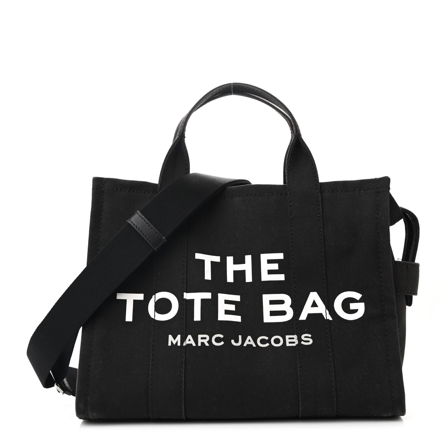 Cotton Canvas Medium The Traveler Tote Bag Black