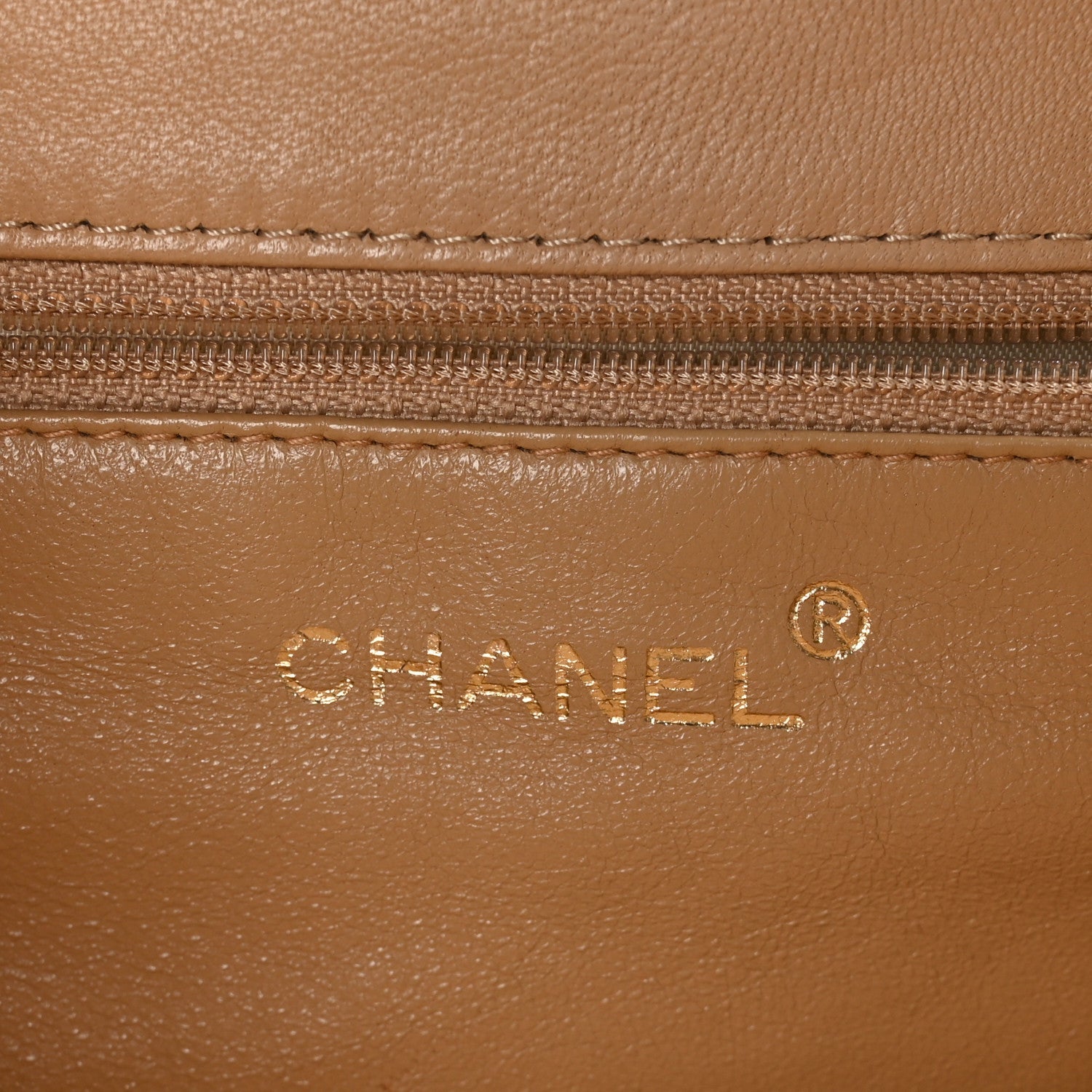 Caviar Stitched Shoulder Flap Bag Beige