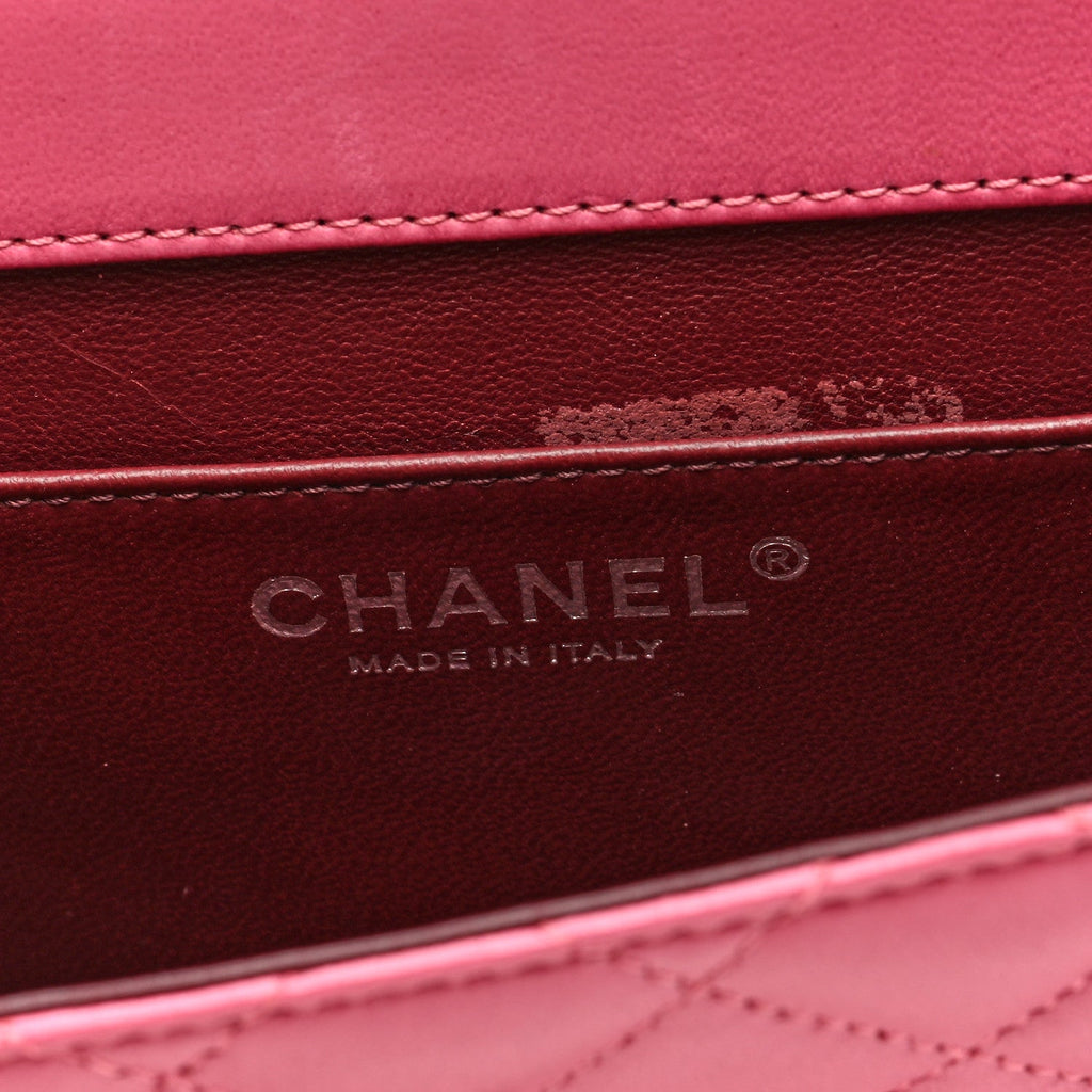 Lambskin Quilted Medium Crossing Times Flap Pink