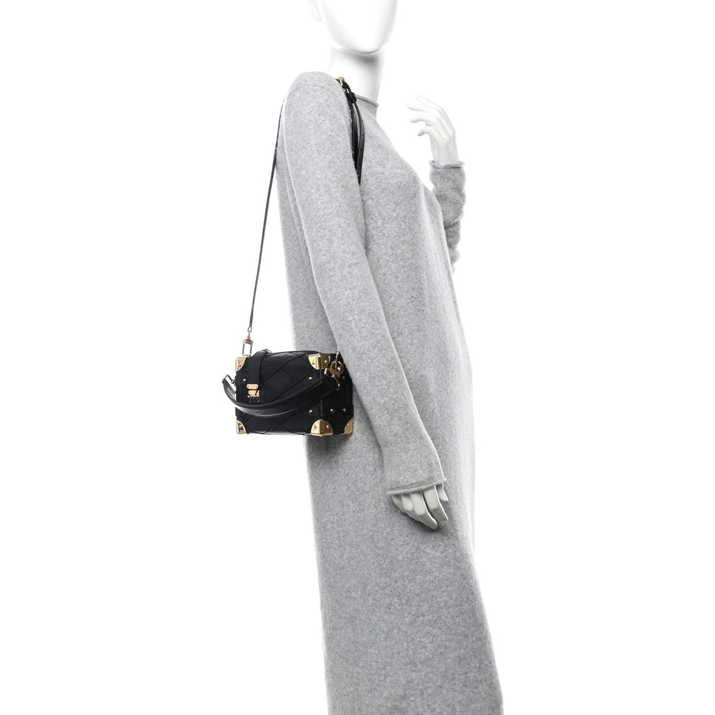 Lambskin Malletage Side Trunk PM Black
