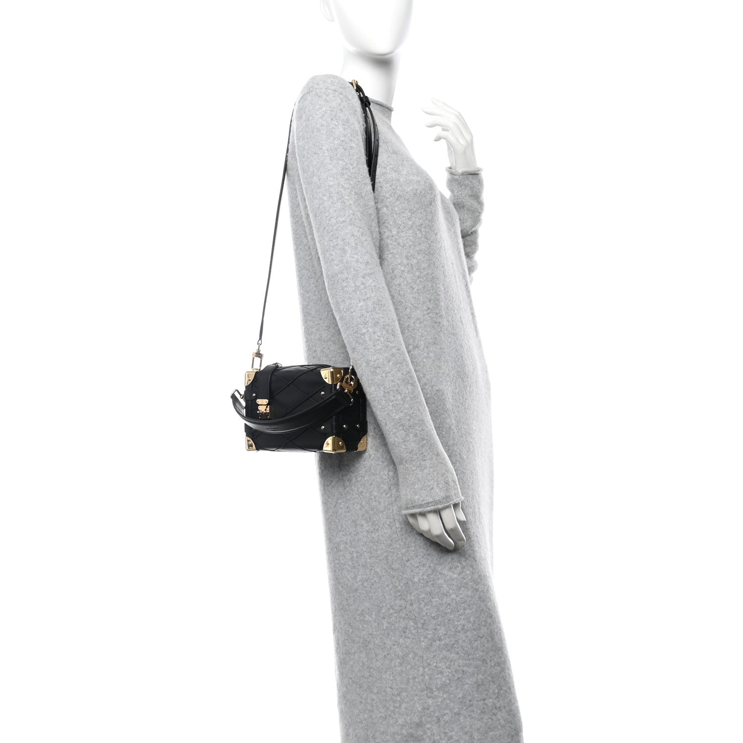 Lambskin Malletage Side Trunk PM Black