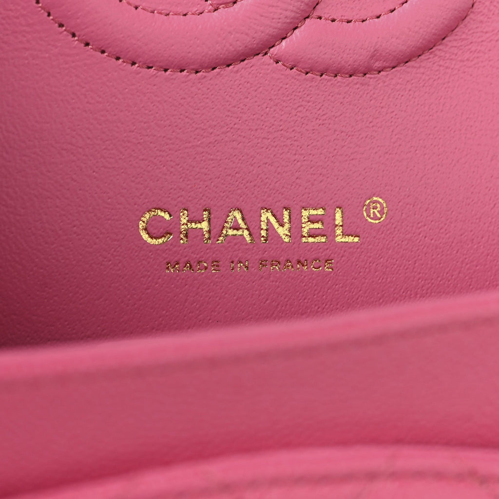 Caviar Quilted Medium Double Flap Pink