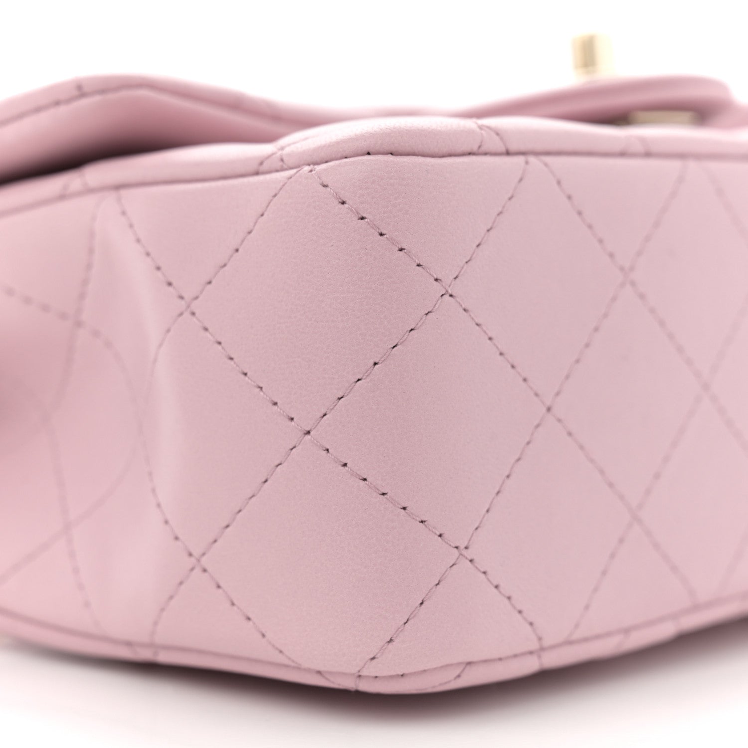 Lambskin Quilted Mini Top Handle Rectangular Flap Light Pink
