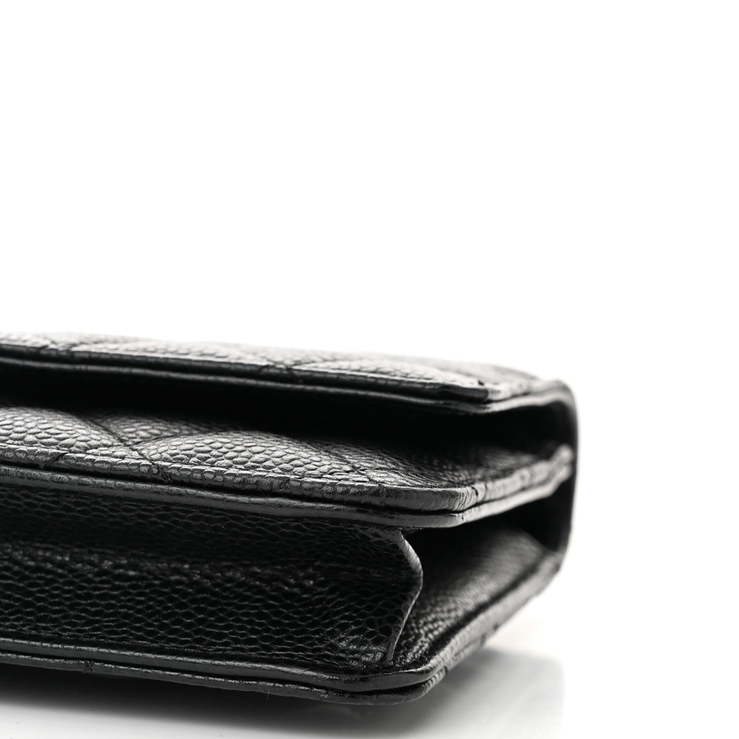 Caviar Quilted Wallet on Chain WOC Black