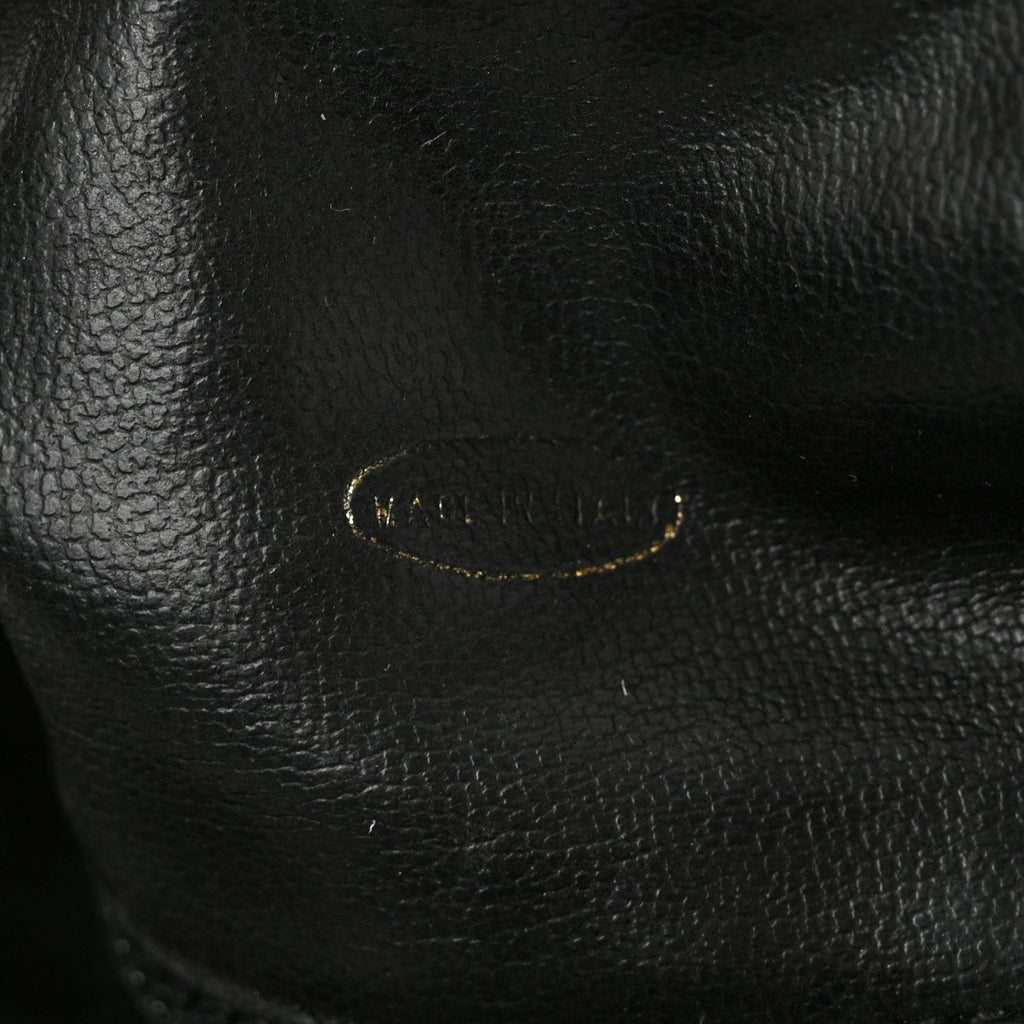 Caviar Drawstring Bucket Shoulder Bag Black
