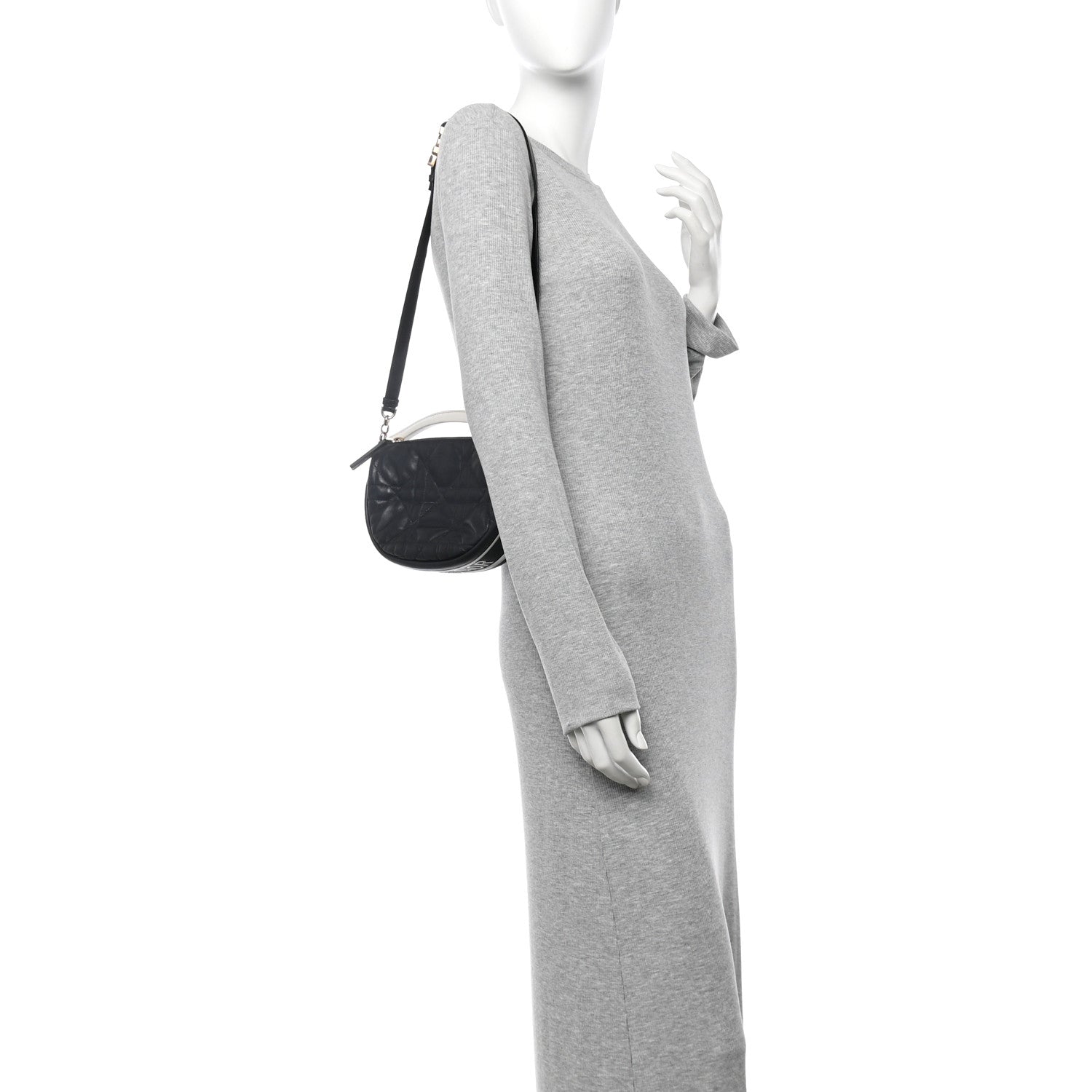 Lambskin Cannage Small Dior Vibe Hobo Bag Black