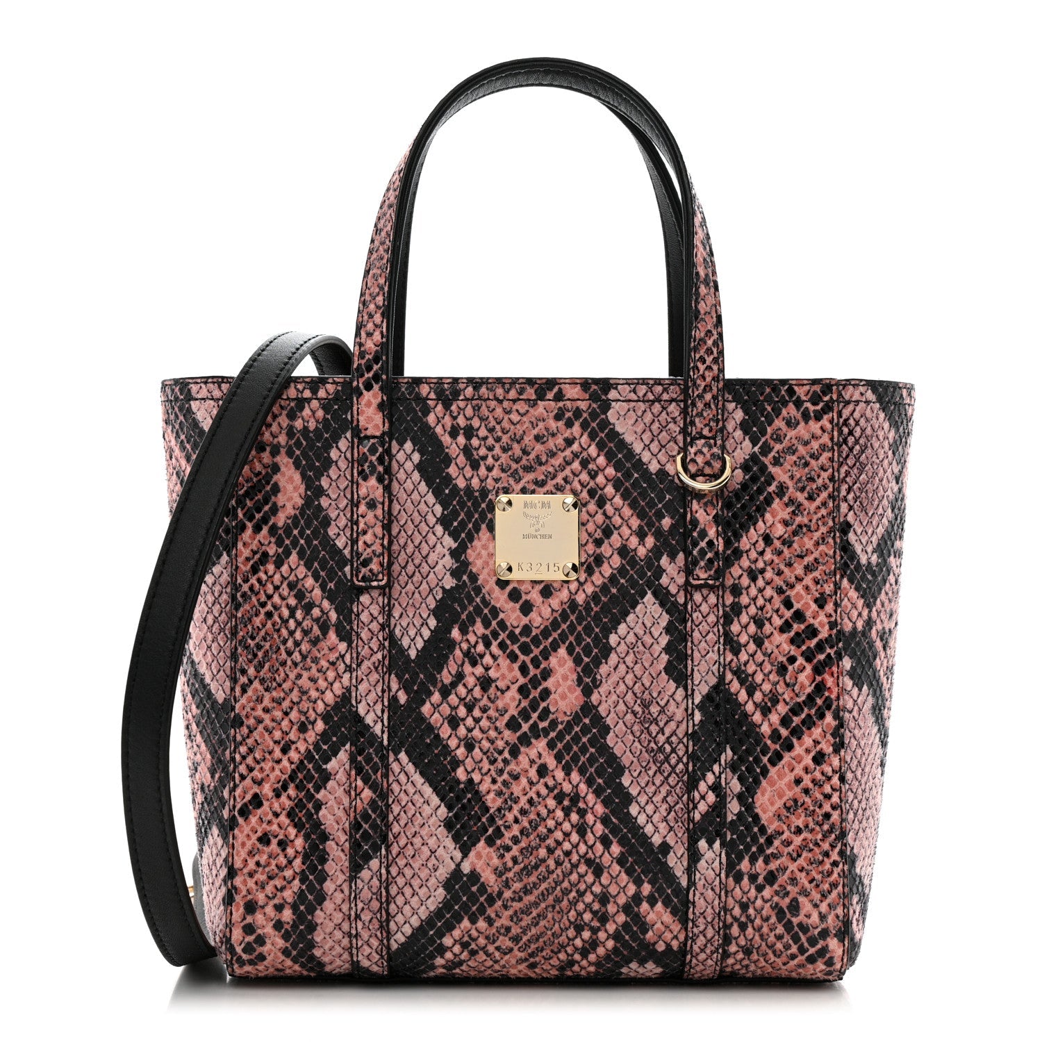 Snakeskin Embossed Mini Toni Shopper Tote Blush Pink