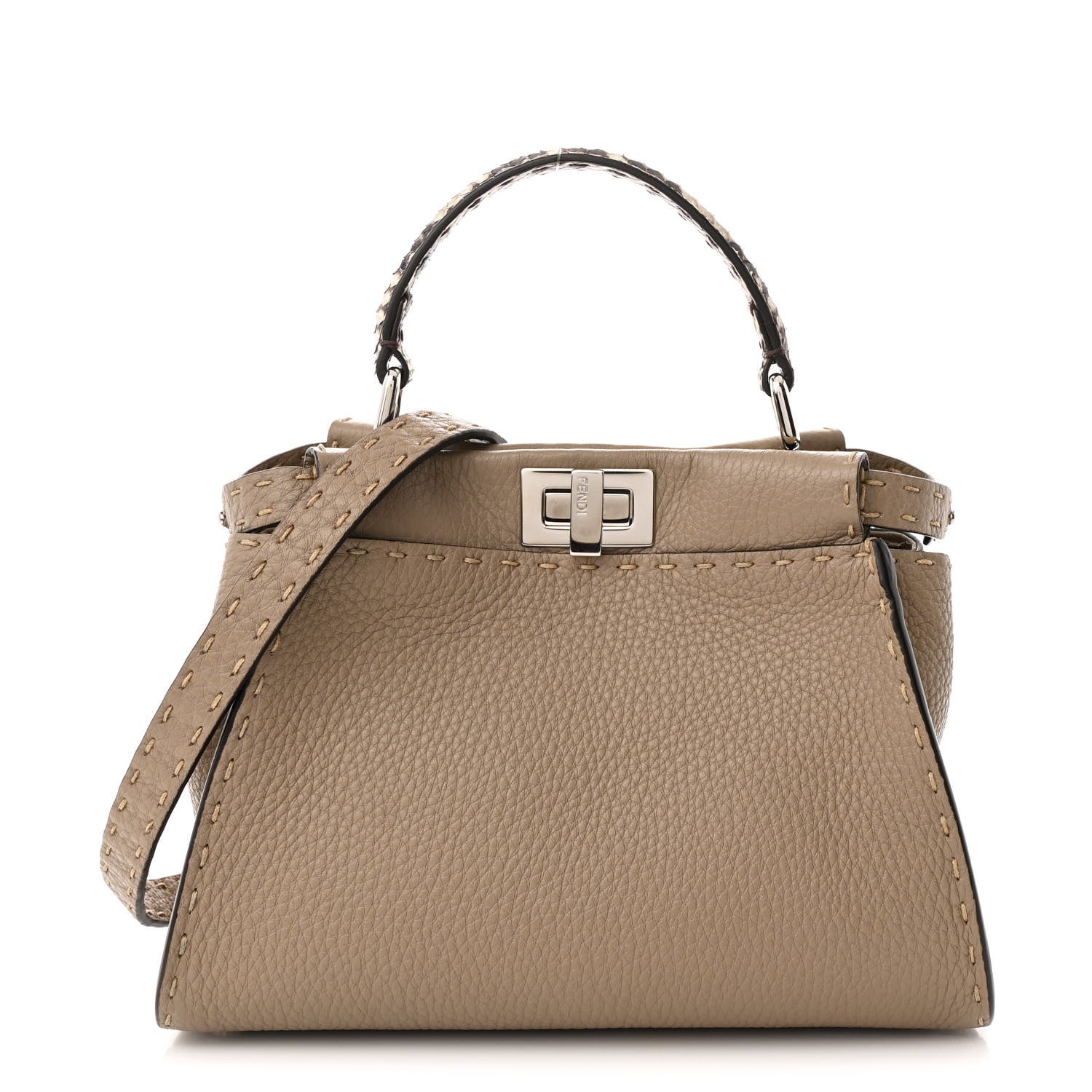 Cuoio Romano Snakeskin Selleria Mini Peekaboo Iconic Satchel Roccia Corda
