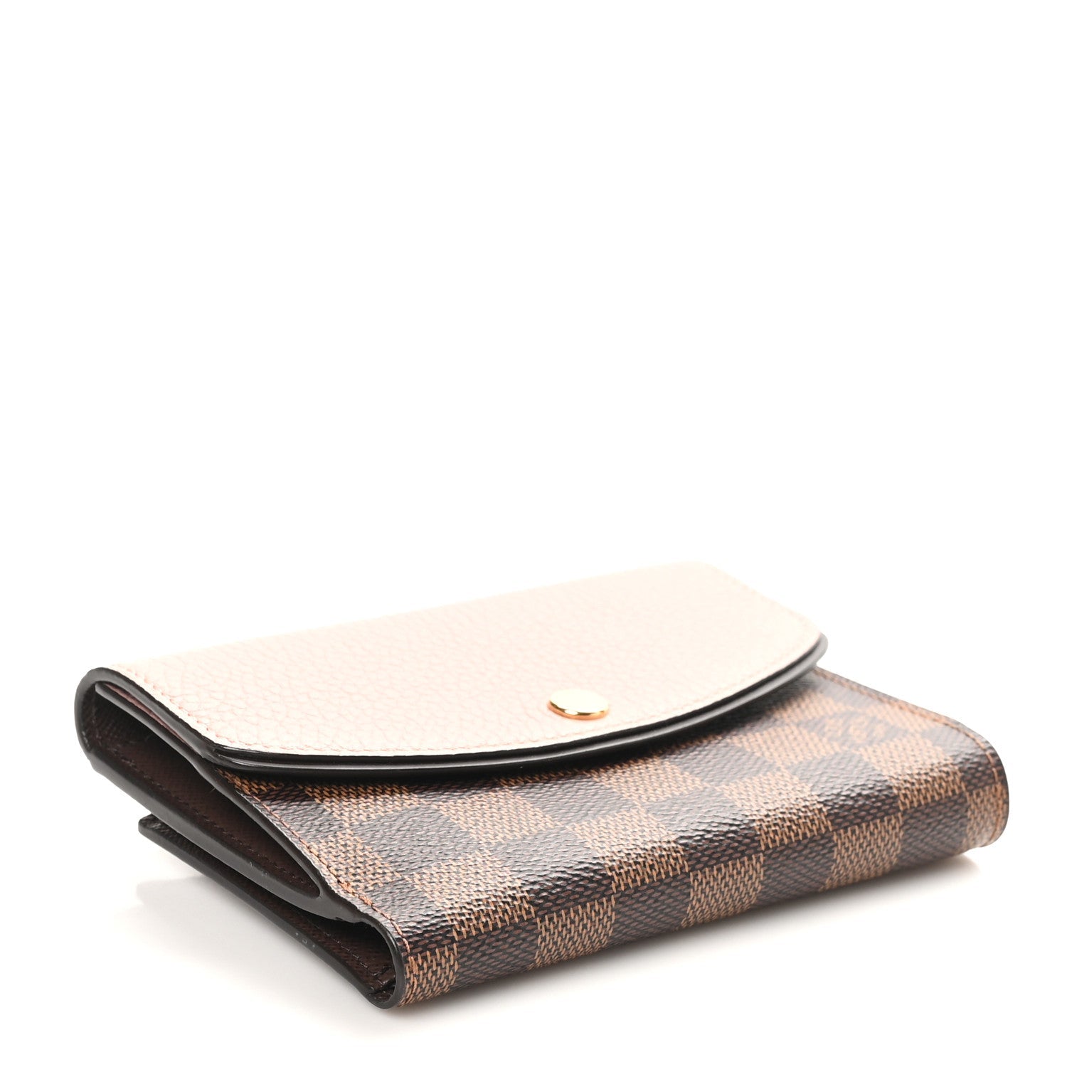 Damier Ebene Normandy Compact Wallet Rose Ballerine