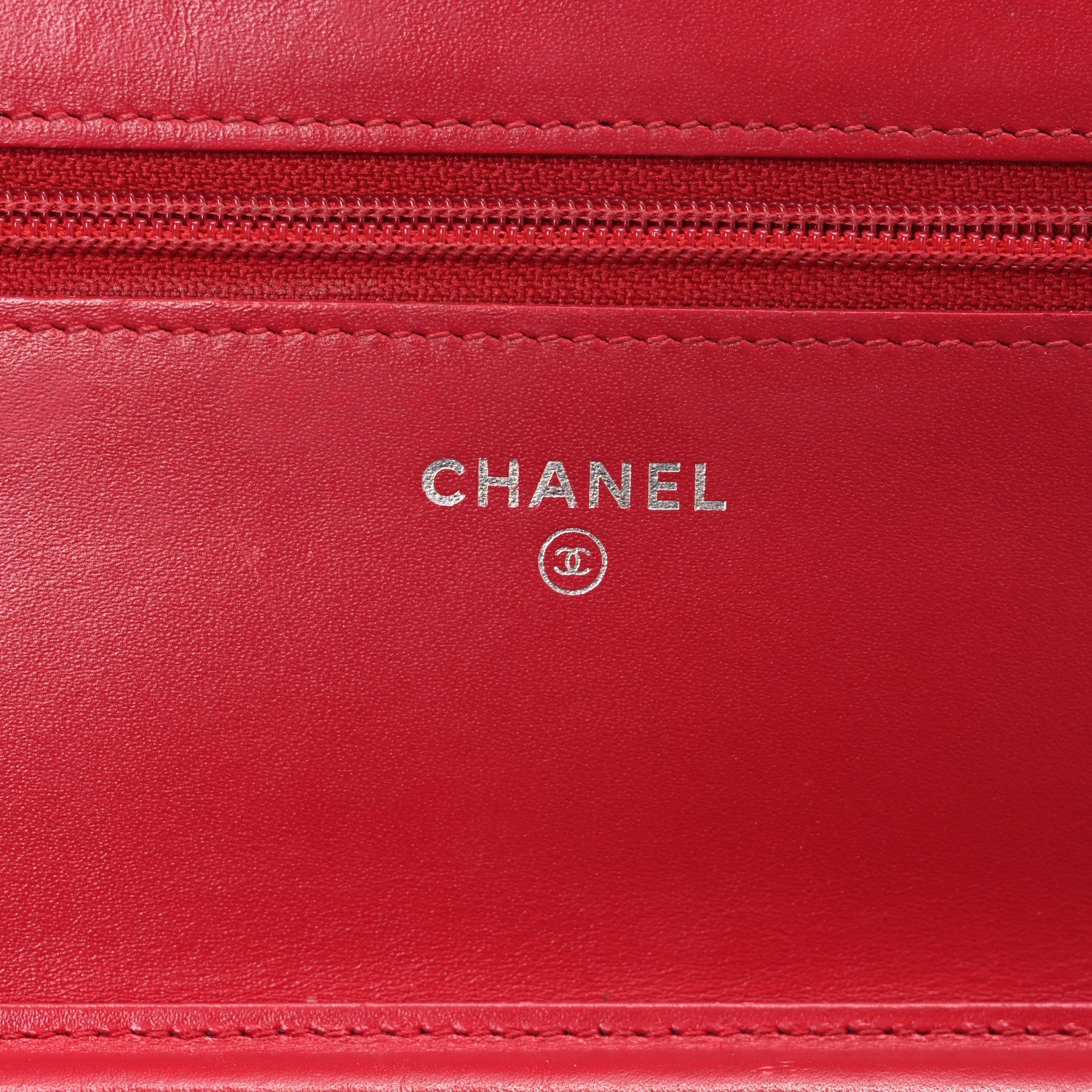 Patent Calfskin Quilted Boy Wallet On Chain WOC Red