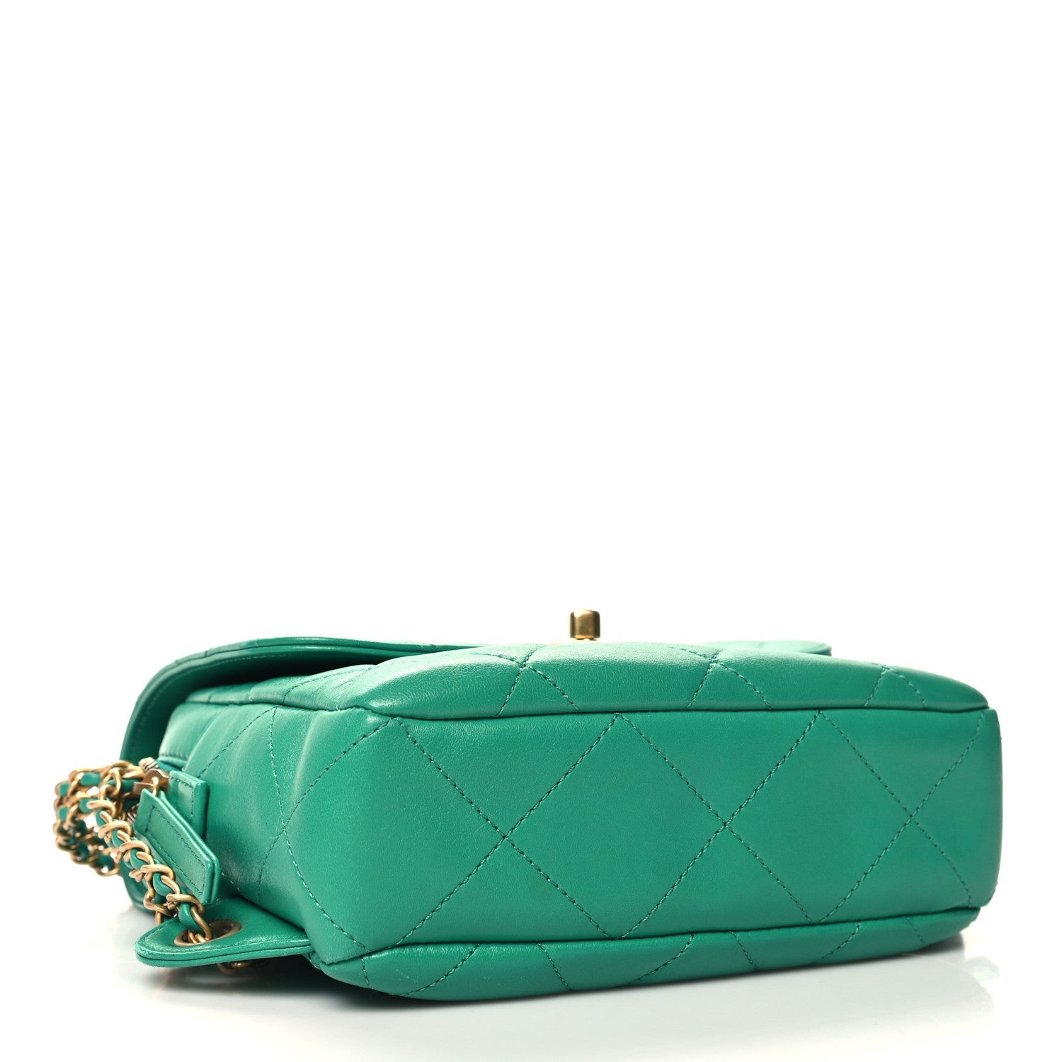 Lambskin Quilted Chain CC Backpack Green