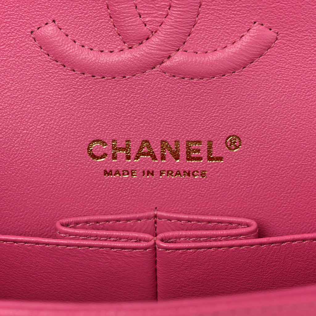 Caviar Quilted Small Double Flap Pink