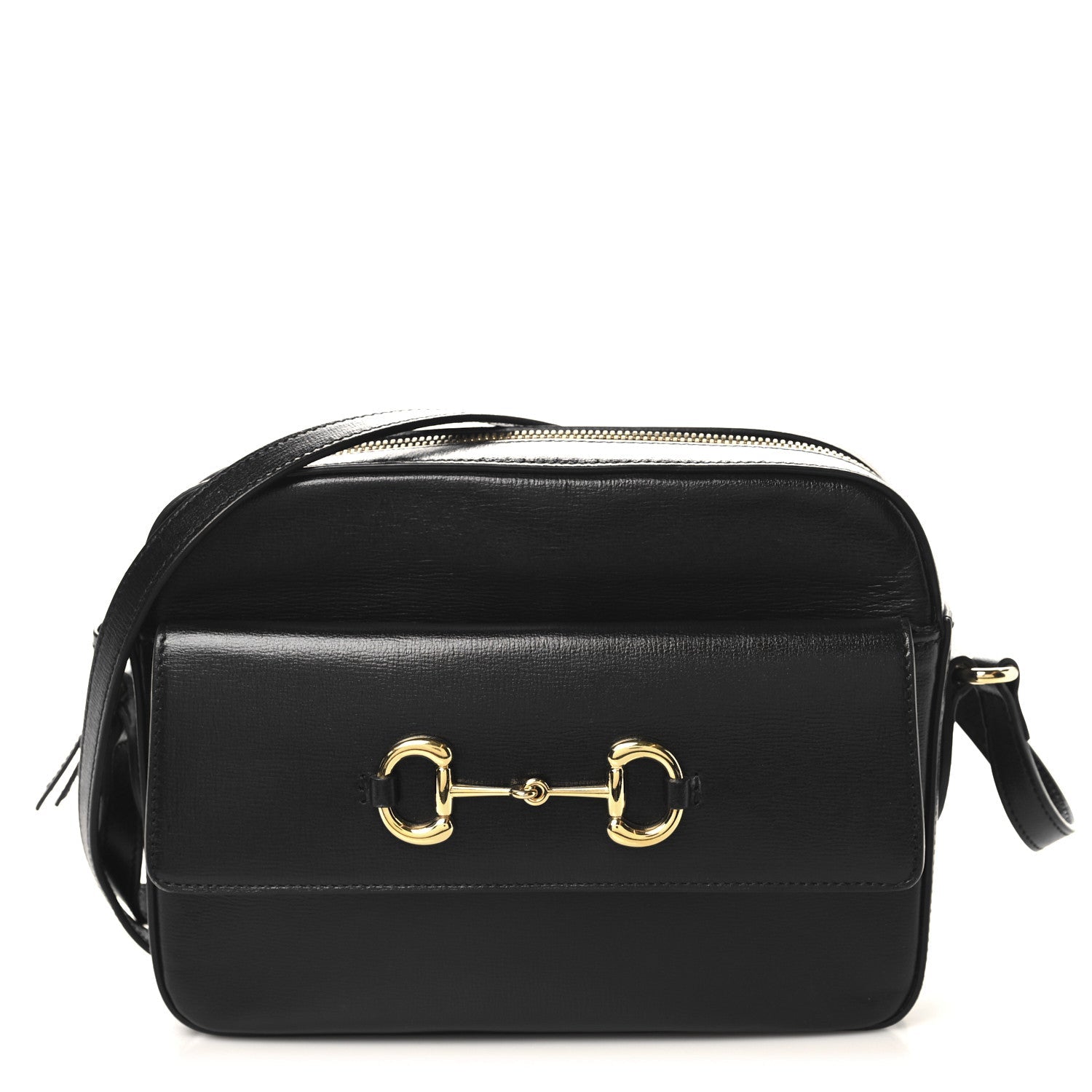 Textured Calfskin Small Horsebit 1955 Shoulder Bag Black