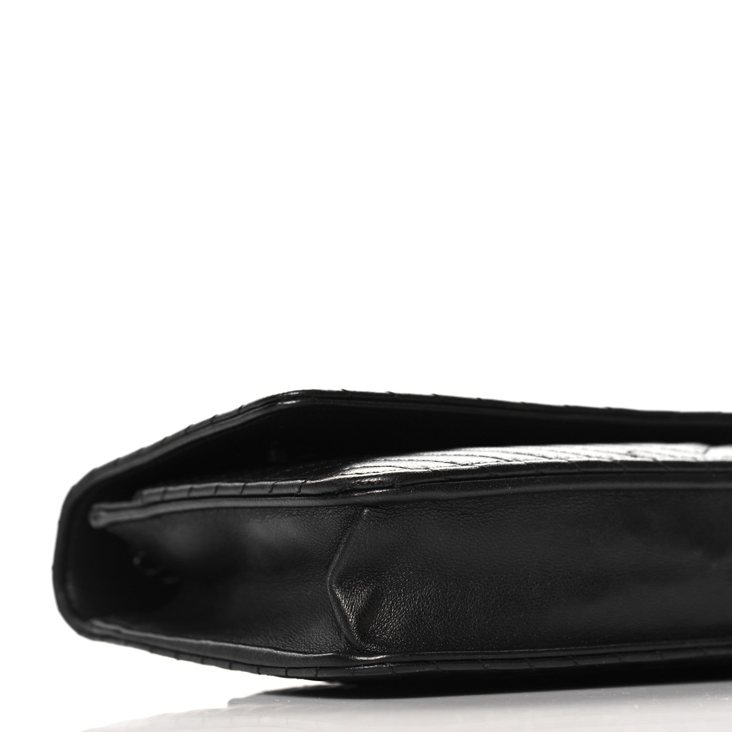 Lambskin Chevron Quilted Wallet On Chain WOC So Black