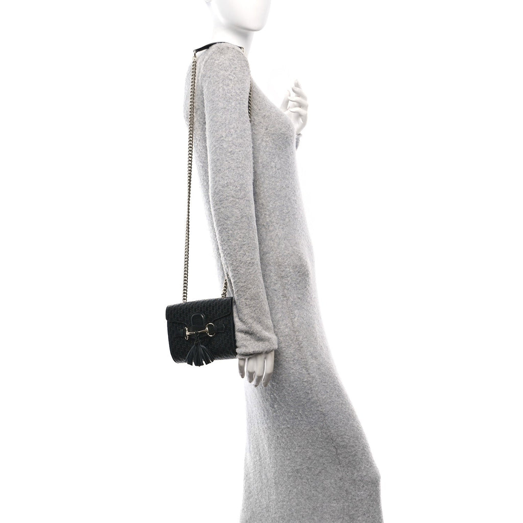 Microguccissima Mini Emily Shoulder Bag Black