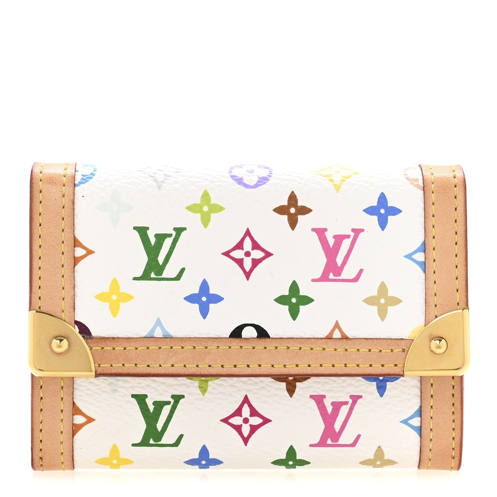 Monogram Multicolor Porte-Monnaie Plat Coin Purse White