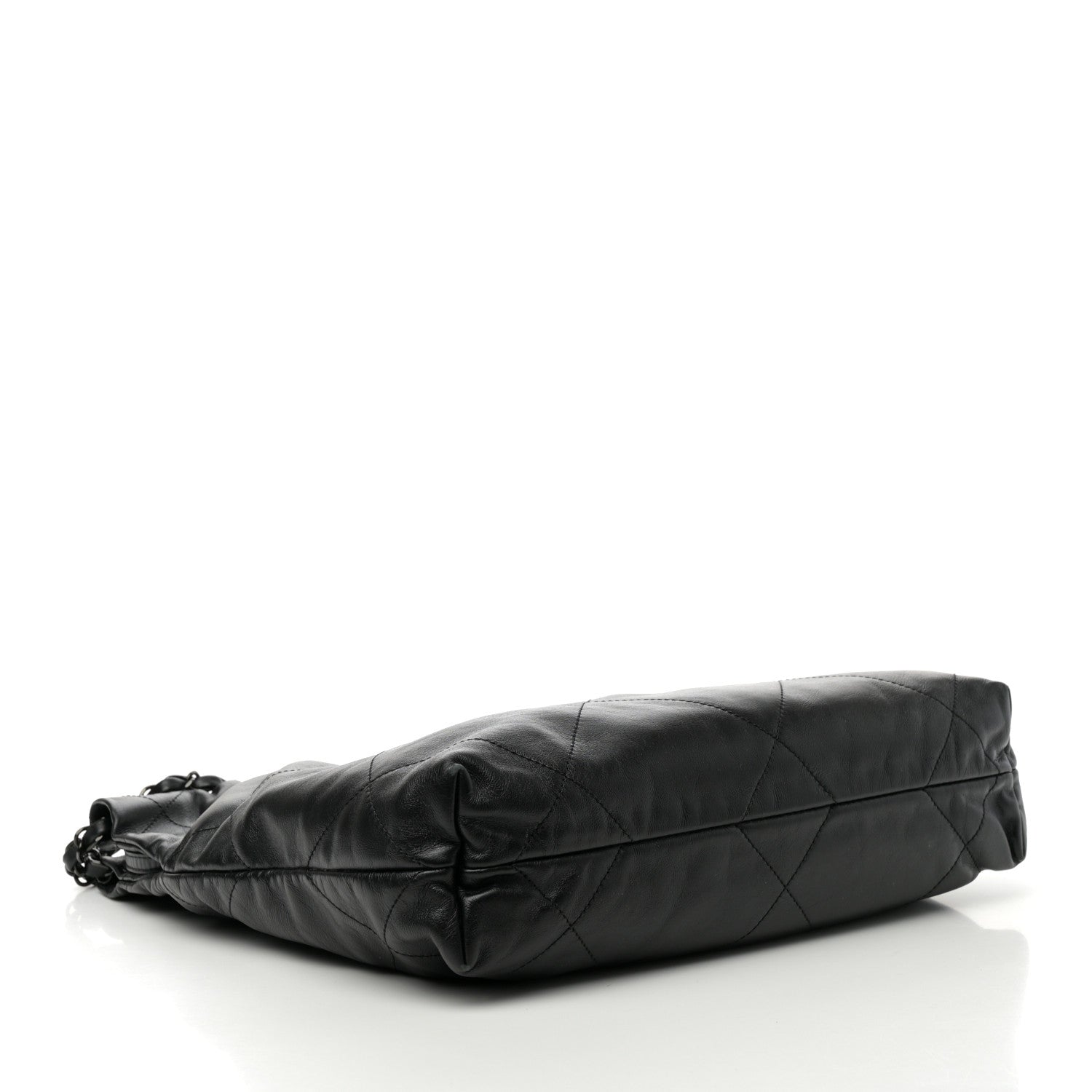 Shiny Calfskin Quilted Small Chanel 22 So Black